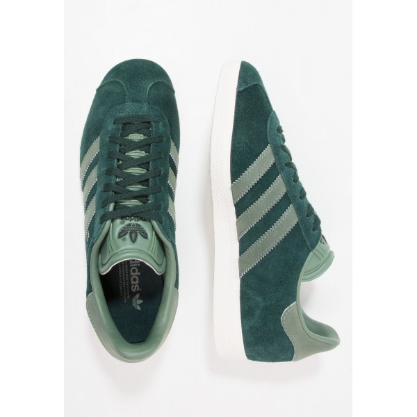 Damen / Herren Adidas Originals GAZELLE - Schuhe Low - Granite Grün/Blassgrau/Gold