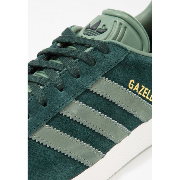 Damen / Herren Adidas Originals GAZELLE - Schuhe Low - Granite Grün/Blassgrau/Gold