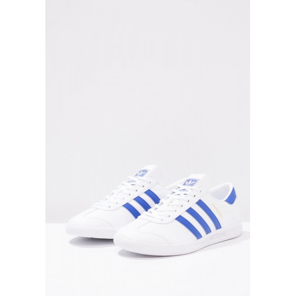 Damen / Herren Adidas Originals HAMBURG - Trainingsschuhe Low - Weiß/Kobaltblau/Gold Metallic