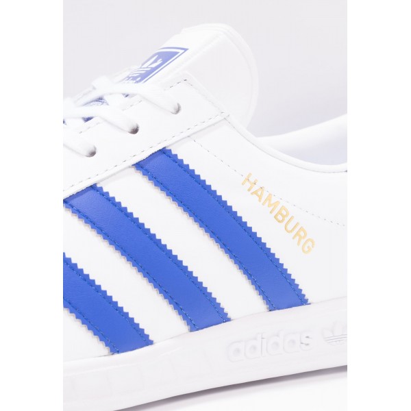Damen / Herren Adidas Originals HAMBURG - Trainingsschuhe Low - Weiß/Kobaltblau/Gold Metallic