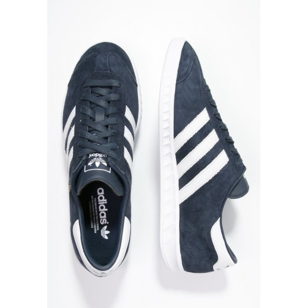 Damen / Herren Adidas Originals HAMBURG - Freizeitschuhe Sport Low - Dunkelmarine/Tiefblau/Weiß/Gold Metallic