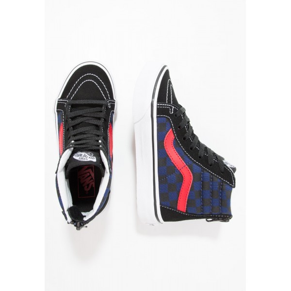 Kinder Vans UY SK8-HI ZIP - Sneaker Hoch - Schwarz/Blau Depths/Königsblau/Royal/Braun/Rot