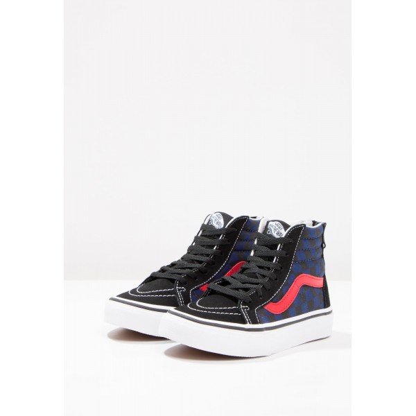 Kinder Vans UY SK8-HI ZIP - Sneaker Hoch - Schwarz/Blau Depths/Königsblau/Royal/Braun/Rot