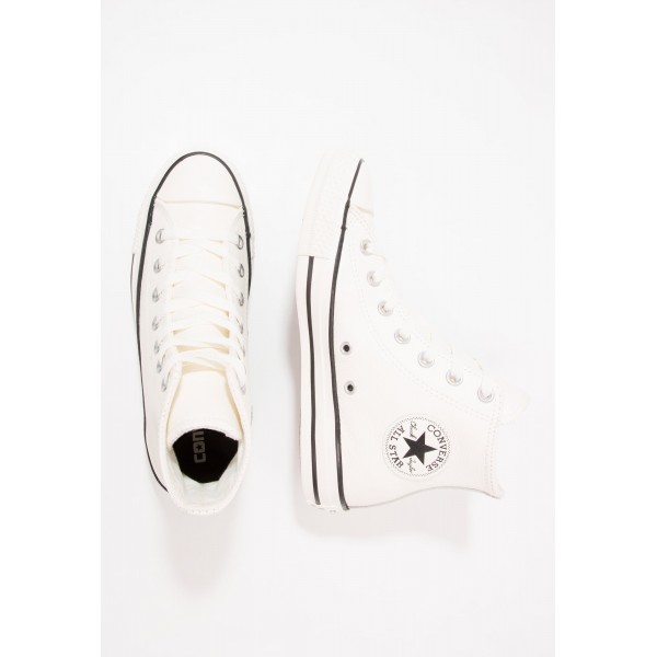 Damen / Herren Converse CHUCK TAYLOR ALL STAR TUMBLED LEATHER - HI - Turnschuhe Hoch - Reiher Weiss/Segel Weiß/Schwarz