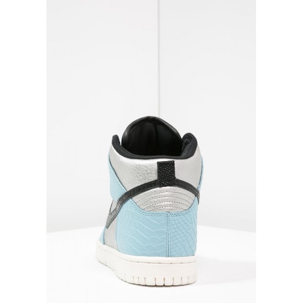 Damen Nike Footwear Für Sport DUNK HI LX - Fitnessschuhe Hoch - Metallic Silber/Schwarz/Glimmer Blau/Hellblau/Elfenbein
