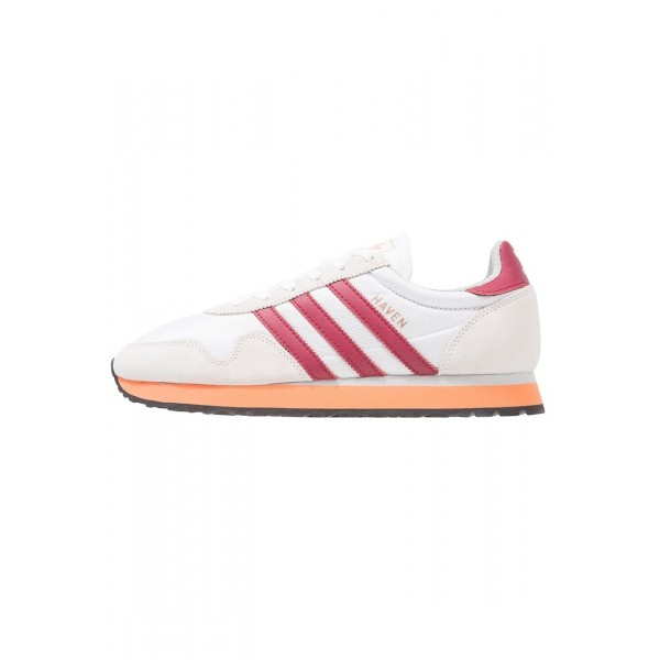 Damen / Herren Adidas Originals HAVEN - Turnschuhe Low - Weiß/Burgund/Maroon/Mango Orange