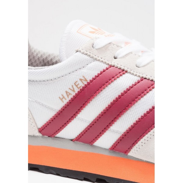Damen / Herren Adidas Originals HAVEN - Turnschuhe Low - Weiß/Burgund/Maroon/Mango Orange