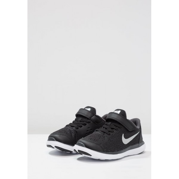 Kinder Nike Performance FLEX RUN 2017 - Laufschuhe Competition - Dunkel Schwarz/Anthrazitgrau/Metallic Silber