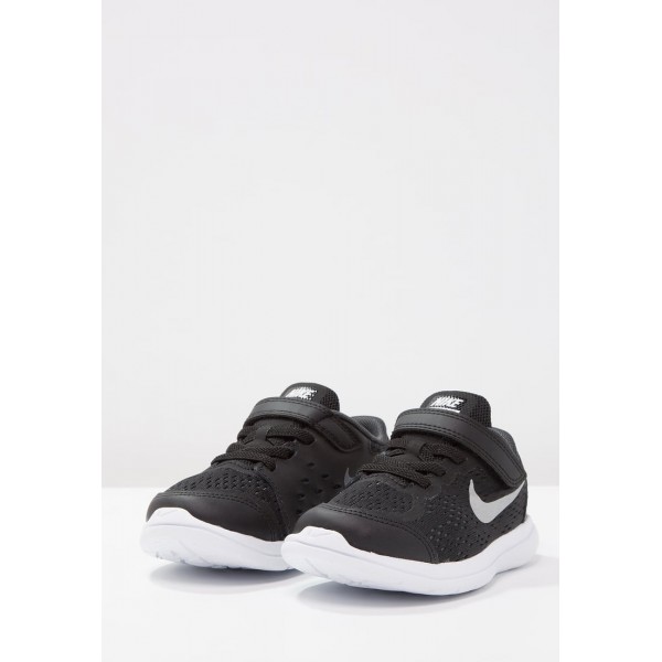 Kinder Nike Performance FLEX RUN 2017 - Laufschuhe - Anthrazit Schwarz/Metallic Silber/Weiß