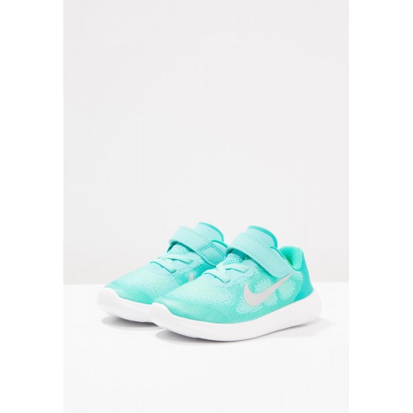 Kinder Nike Performance FREE RUN 2 - Natural Running Freizeitschuhe - Aurora Grün/Eisblau/Metallic Silber/Klar Jade/Volt