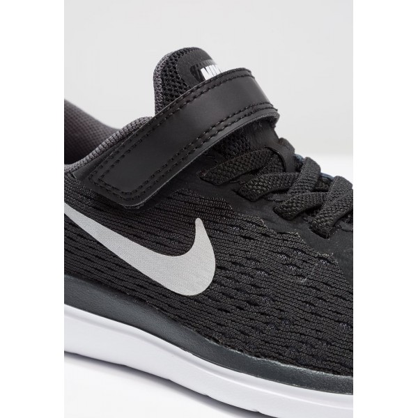 Kinder Nike Performance FLEX RUN 2017 - Laufschuhe Competition - Dunkel Schwarz/Anthrazitgrau/Metallic Silber