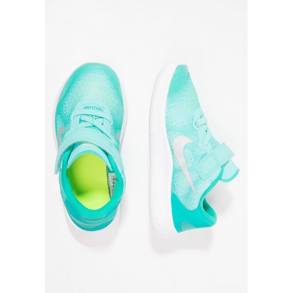 Kinder Nike Performance FREE RUN 2 - Natural Running Freizeitschuhe - Aurora Grün/Eisblau/Metallic Silber/Klar Jade/Volt