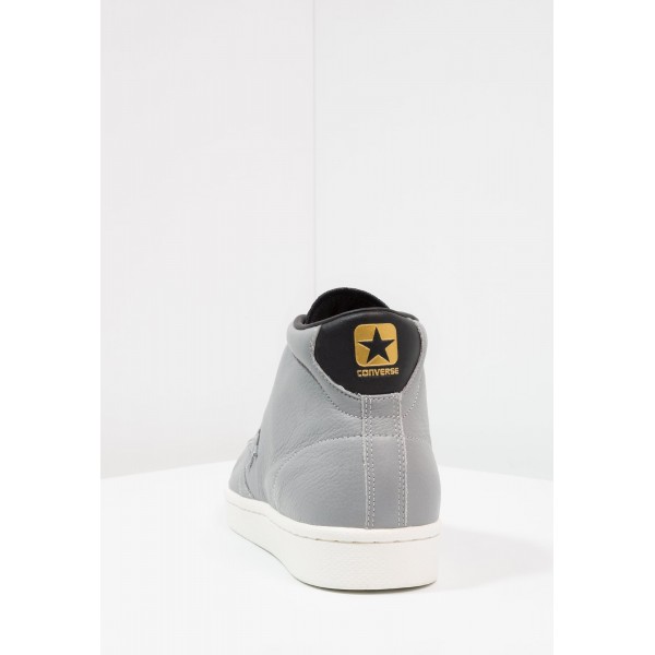 Damen / Herren Converse PL 76 PREMIUM LEATHER - MID - Trainingsschuhe Hoch - Delphin Grau/Schwarz/Goldenrod Gelb