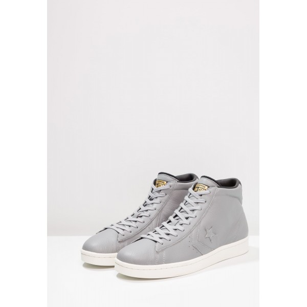 Damen / Herren Converse PL 76 PREMIUM LEATHER - MID - Trainingsschuhe Hoch - Delphin Grau/Schwarz/Goldenrod Gelb