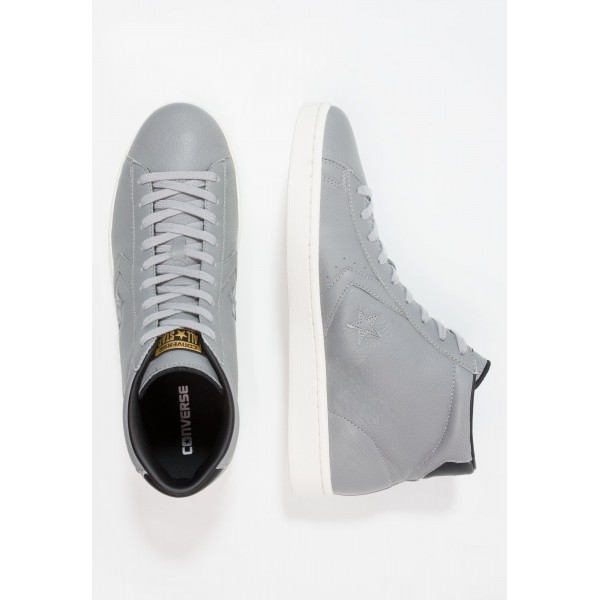 Damen / Herren Converse PL 76 PREMIUM LEATHER - MID - Trainingsschuhe Hoch - Delphin Grau/Schwarz/Goldenrod Gelb