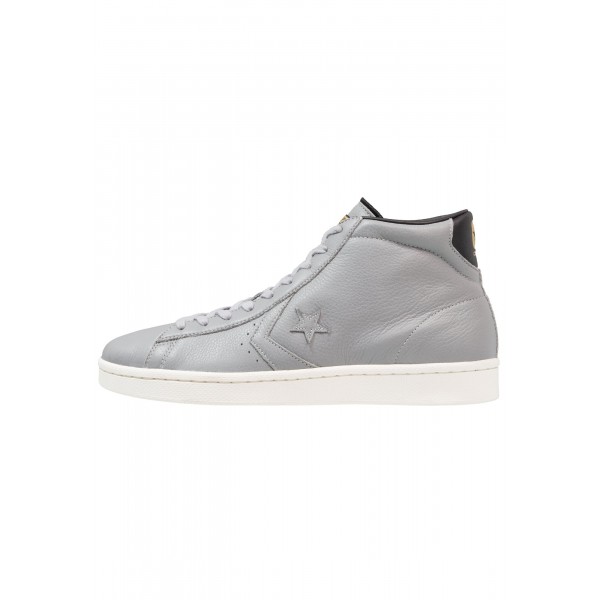 Damen / Herren Converse PL 76 PREMIUM LEATHER - MID - Trainingsschuhe Hoch - Delphin Grau/Schwarz/Goldenrod Gelb