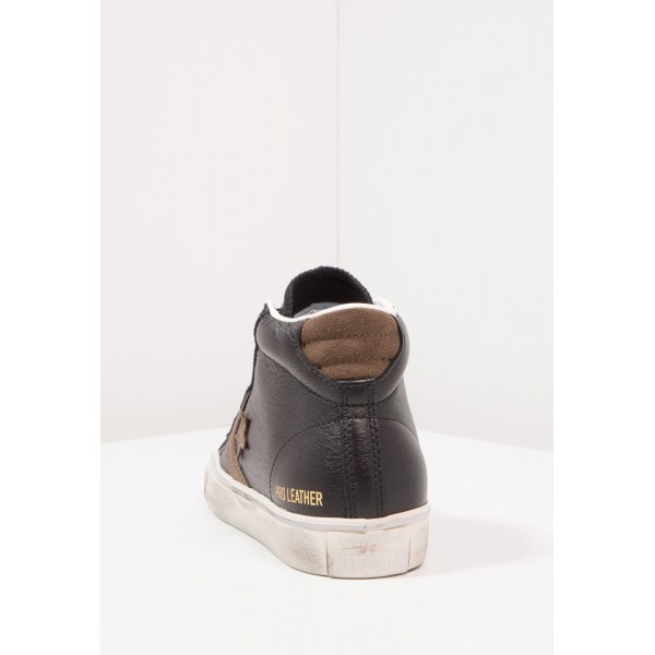 Damen / Herren Converse PRO LEATHER VULC MID SUEDE/LEATHER DISTRESSED - Freizeitschuhe Hoch - Schwarz/Schokolade/Turtledove Yeezy