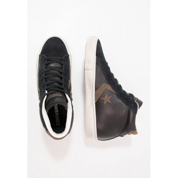 Damen / Herren Converse PRO LEATHER VULC MID SUEDE/LEATHER DISTRESSED - Freizeitschuhe Hoch - Schwarz/Schokolade/Turtledove Yeezy