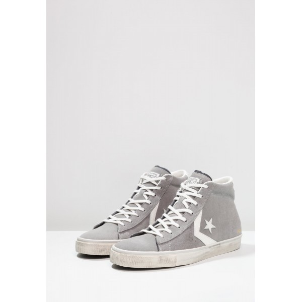 Damen / Herren Converse PRO LEATHER VULC MID SUEDE DISTRESSED - Sportschuhe Hoch - Mittel Taubengrau/Weiß/Turtledove Yeezy