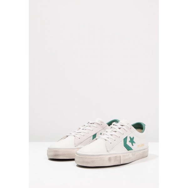 Damen / Herren Converse PRO LEATHER VULC OX LEATHER DISTRESSED - Turnschuhe Low - Segel Weiß/Waldgrün