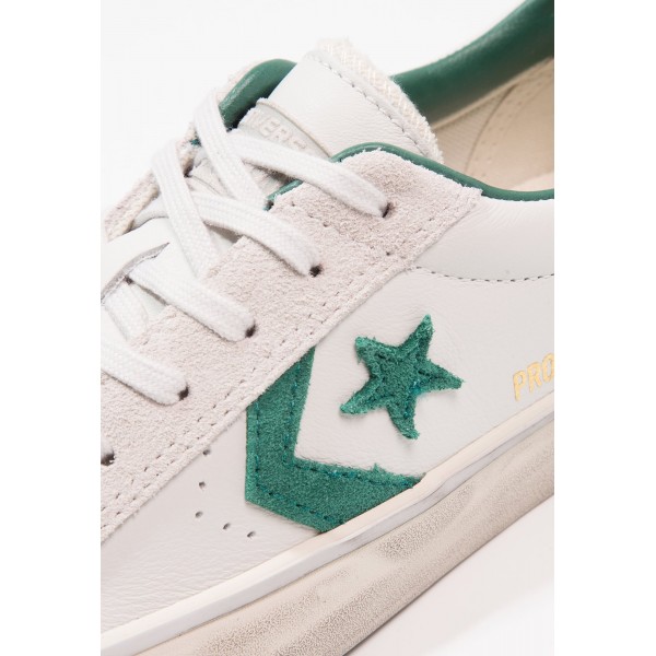 Damen / Herren Converse PRO LEATHER VULC OX LEATHER DISTRESSED - Turnschuhe Low - Segel Weiß/Waldgrün