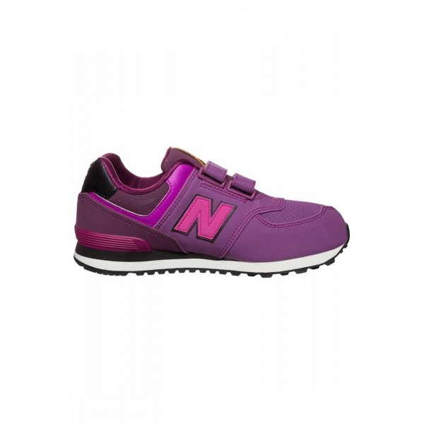 Kinder New Balance KV574-YEY-M - Schuhe Low - Fuchsia/Lila/Schwarz