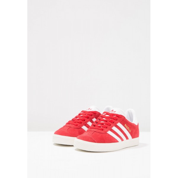 Kinder Adidas Originals GAZELLE C - Fitnessschuhe Low - Scharlachrot/Hochrot/Weiß/Gold Metallic