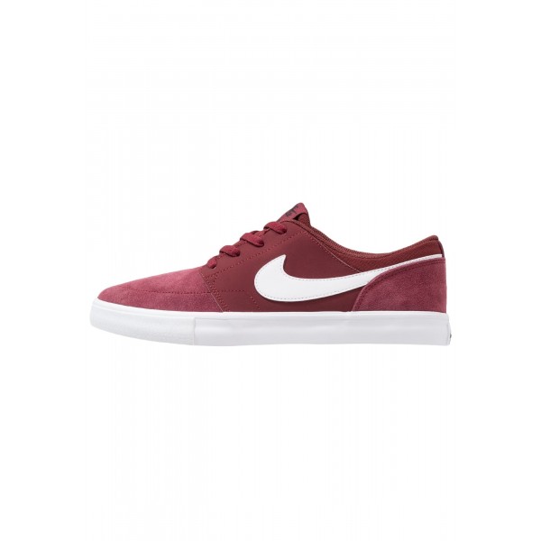 Damen / Herren Nike SB SOLARSOFT PORTMORE II - Trainingsschuhe Low - Dunkelrot/Rot/Weiß