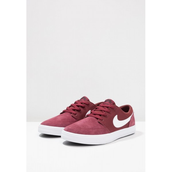 Damen / Herren Nike SB SOLARSOFT PORTMORE II - Trainingsschuhe Low - Dunkelrot/Rot/Weiß