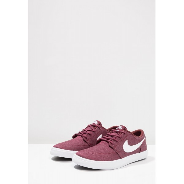 Damen / Herren Nike SB SOLARSOFT PORTMORE II CNVS PREMIUM - Sneaker Low - Dunkel Weinrot/Weiß