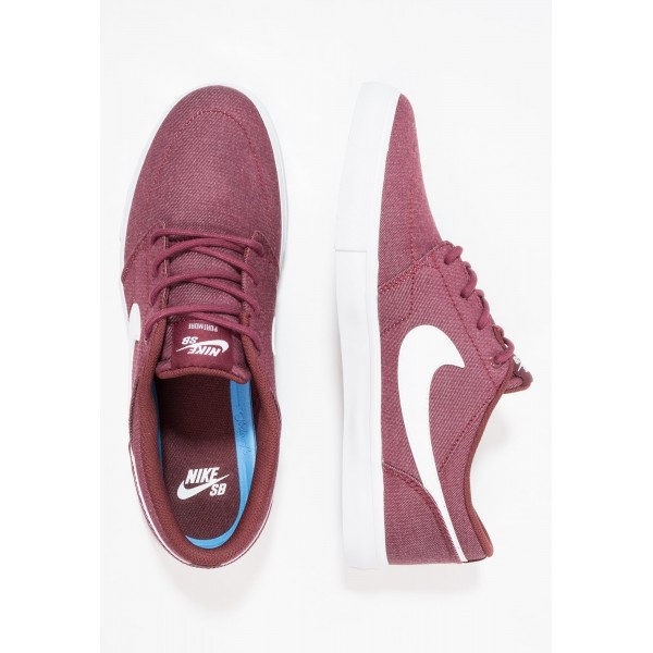 Damen / Herren Nike SB SOLARSOFT PORTMORE II CNVS PREMIUM - Sneaker Low - Dunkel Weinrot/Weiß