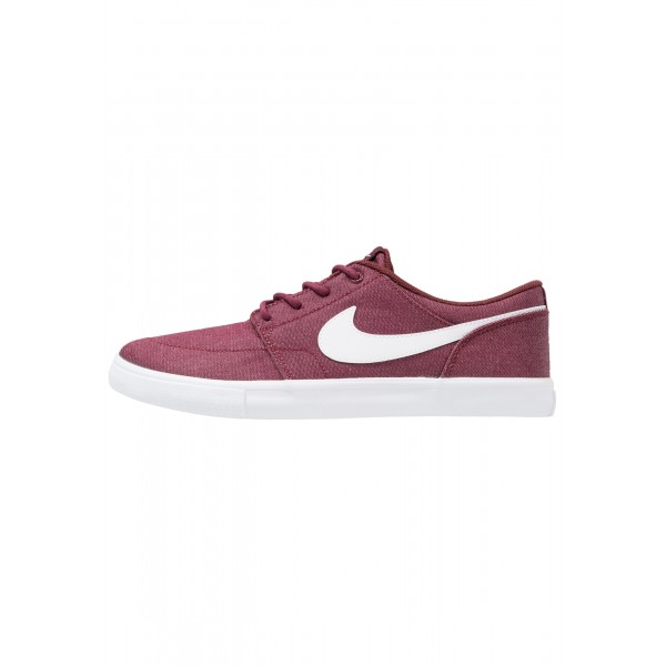 Damen / Herren Nike SB SOLARSOFT PORTMORE II CNVS PREMIUM - Sneaker Low - Dunkel Weinrot/Weiß