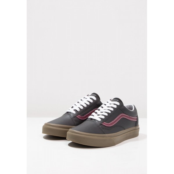Damen / Herren Vans OLD SKOOL - Schuhe Low - Anthrazit Schwarz/Port Rot/Weiß