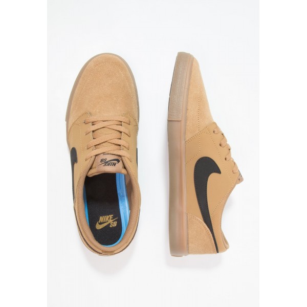 Damen / Herren Nike SB SOLARSOFT PORTMORE II - Schuhe Low - Golden Beige/Hellbraun/Weiß/Schwarz