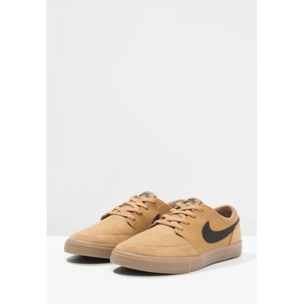 Damen / Herren Nike SB SOLARSOFT PORTMORE II - Schuhe Low - Golden Beige/Hellbraun/Weiß/Schwarz