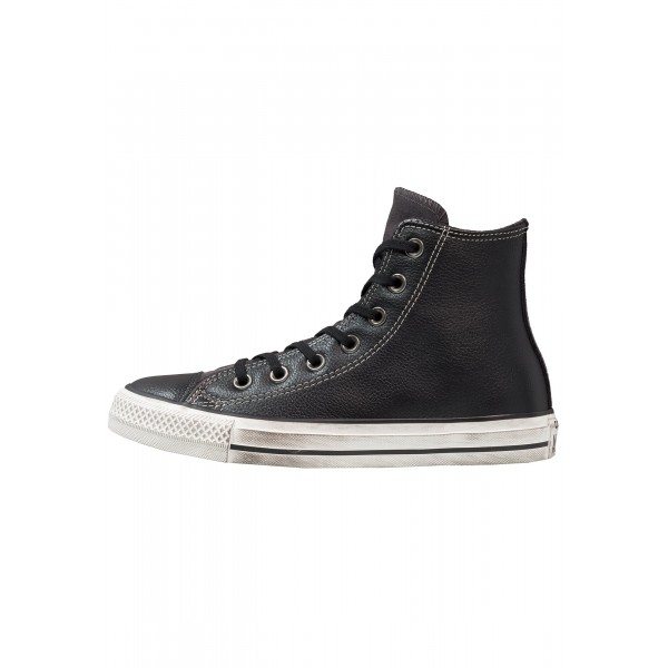Damen / Herren Converse CHUCK TAYLOR ALL STAR HI LEATHER/SUEDE DISTRESSED - Freizeitschuhe Hoch - Obsidian Schwarz/Metallic Gold