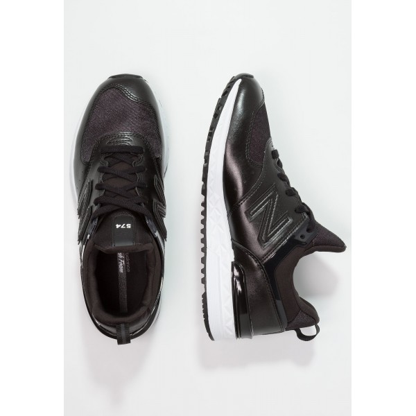 New Balance Leder 574 Low Sportschuhe für Frauen - Anthrazit Schwarz Weiß
