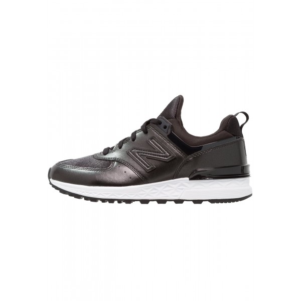 New Balance Leder 574 Low Sportschuhe für Frauen - Anthrazit Schwarz Weiß
