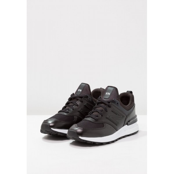 New Balance Leder 574 Low Sportschuhe für Frauen - Anthrazit Schwarz Weiß