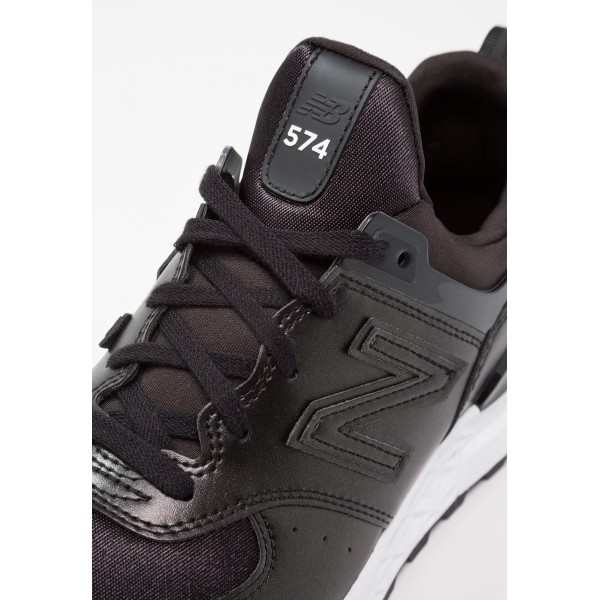 New Balance Leder 574 Low Sportschuhe für Frauen - Anthrazit Schwarz Weiß