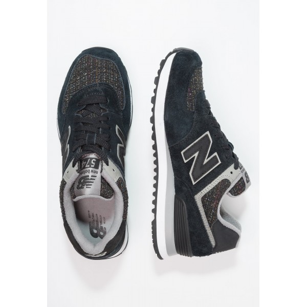 New Balance WL574 Low Laufschuhe für Damen - Schwarz/Wolf grau/Weiß