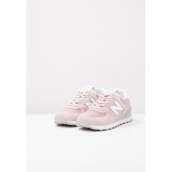 Neu Damen Sportschuhe low - New Balance WL574 - Hellrosa Grau und Weiß