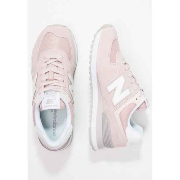 Neu Damen Sportschuhe low - New Balance WL574 - Hellrosa Grau und Weiß