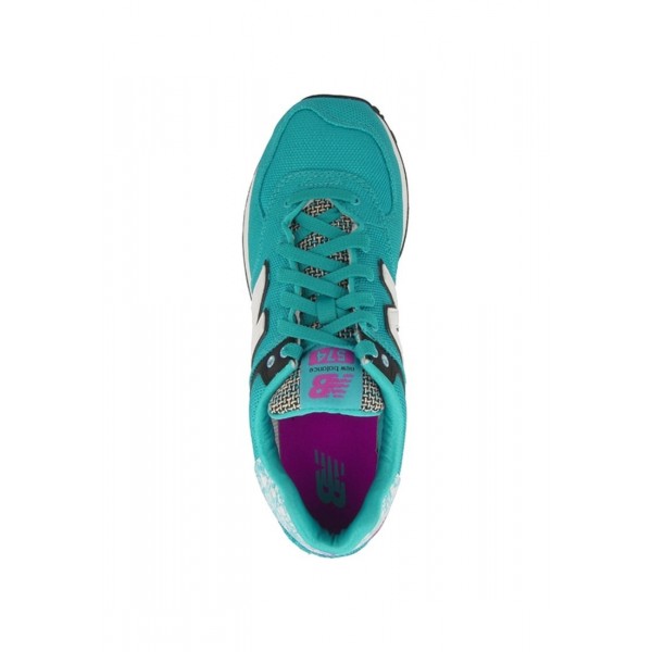 New Balance WL574 Mode Sneaker Low für Frauen - Pisces/dunkles Türkis/Poisonberry/Schwarz/Weiß