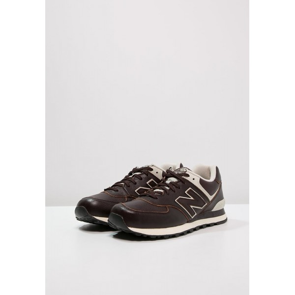 New Balance WL574 Leder Sneaker Low für Frauen - Braun/Weiß/Schwarz
