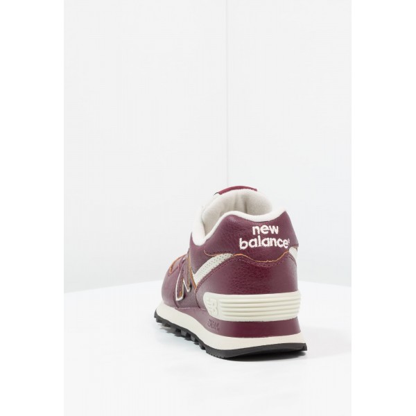 Damen New Balance WL574 Leder Sneaker Low - Bordeaux/Burgund/Weiß/schwarz
