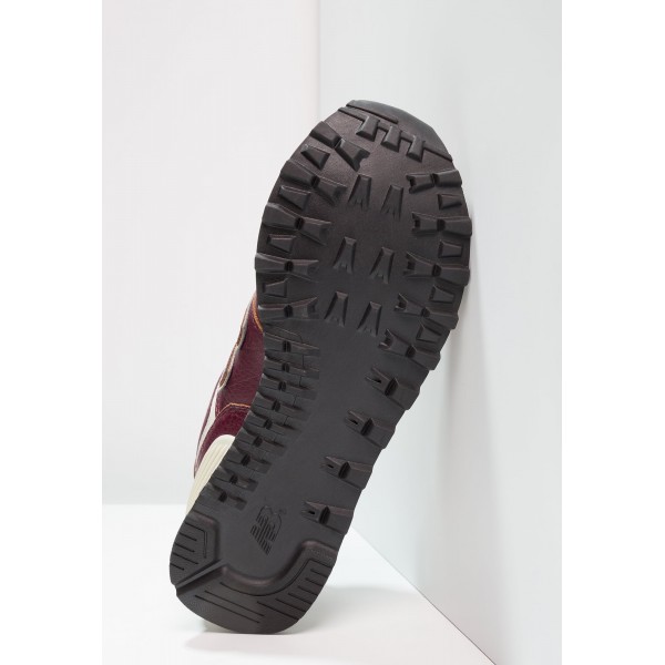 Damen New Balance WL574 Leder Sneaker Low - Bordeaux/Burgund/Weiß/schwarz