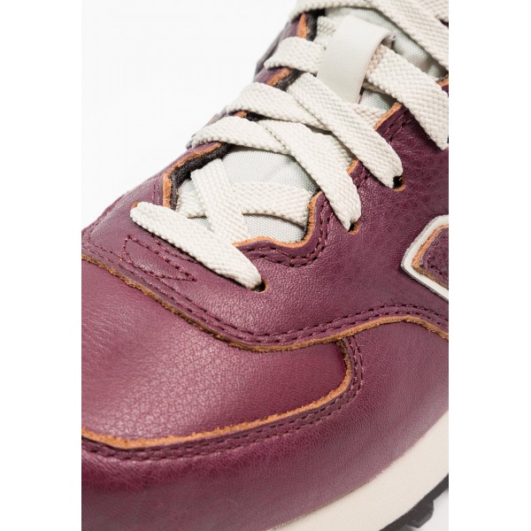 Damen New Balance WL574 Leder Sneaker Low - Bordeaux/Burgund/Weiß/schwarz