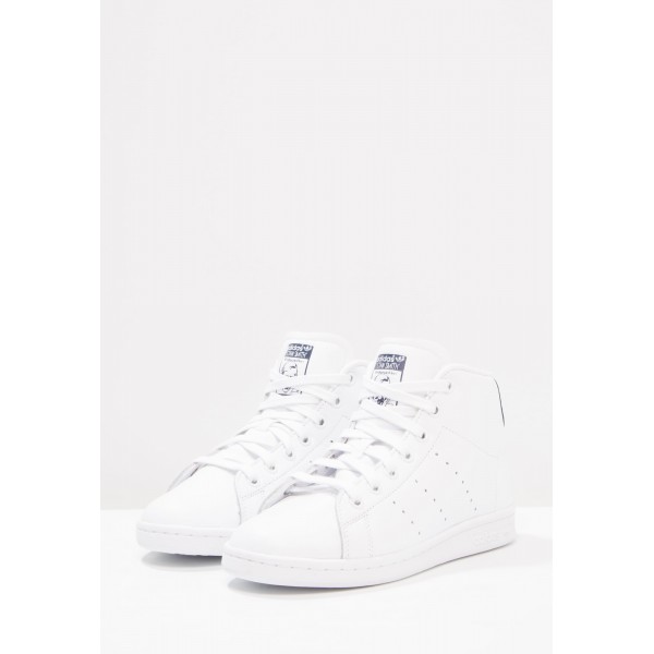 Damen / Herren Adidas Originals STAN SMITH MID - Trainingsschuhe Hoch - Weiß/Footwear Weiß/Mitternachtsblau