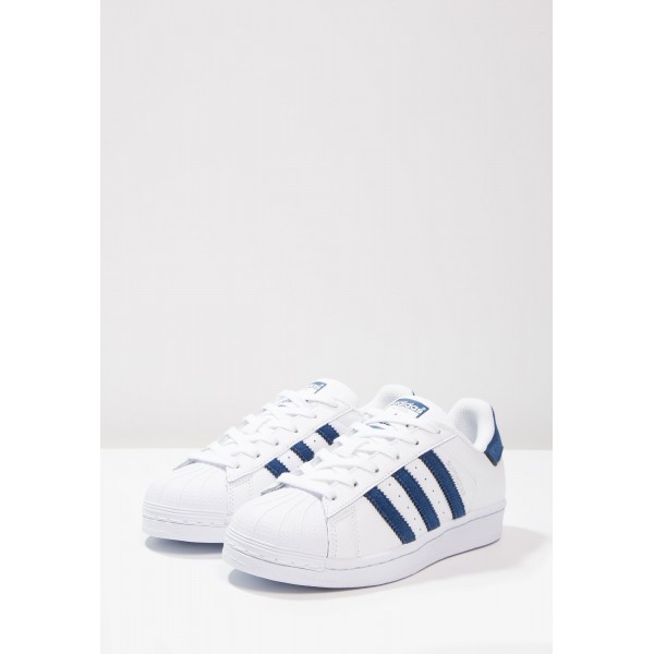 Damen / Herren Adidas Originals SUPERSTAR - Laufschuhe Low - Weiß/Footwear Weiß/Dunkel Jeans Blau/Tiefblau